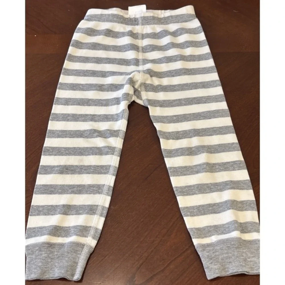 Hanna Andersson‎ Striped White Grey PJ Set Size 90 US 3